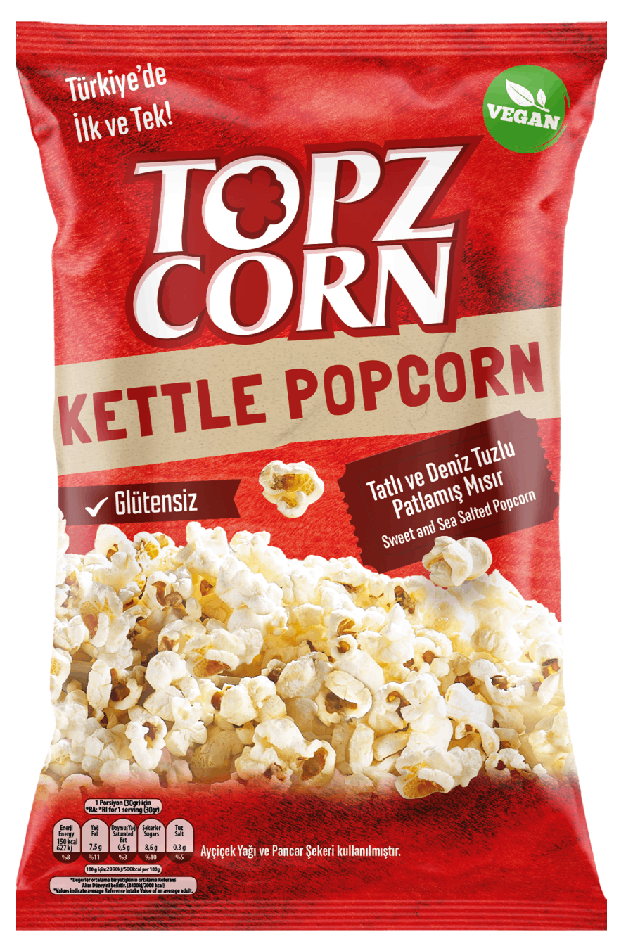 Tatlı ve Deniz Tuzlu Patlamış Mısır